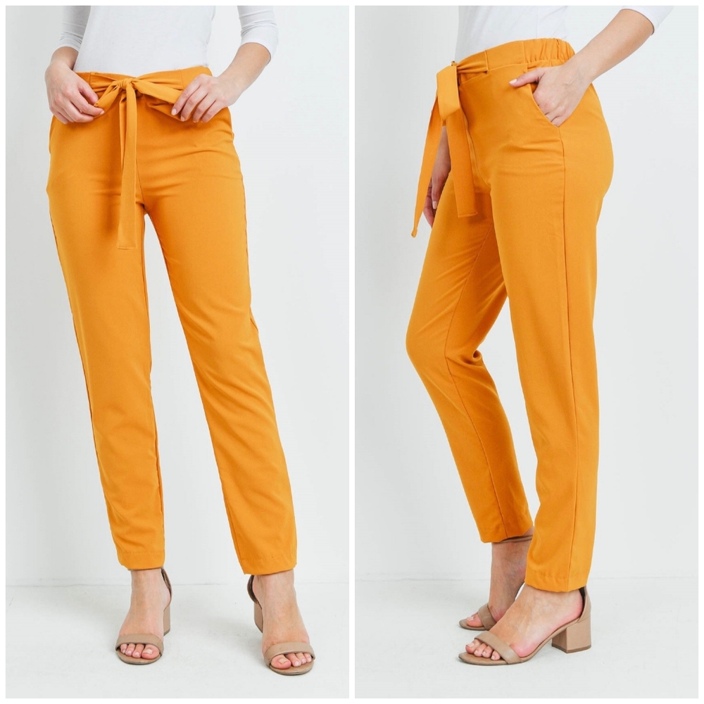 LAST ONE❗Potter's Pot Chic Mustard Paperbag Pants - Picture 4 of 6